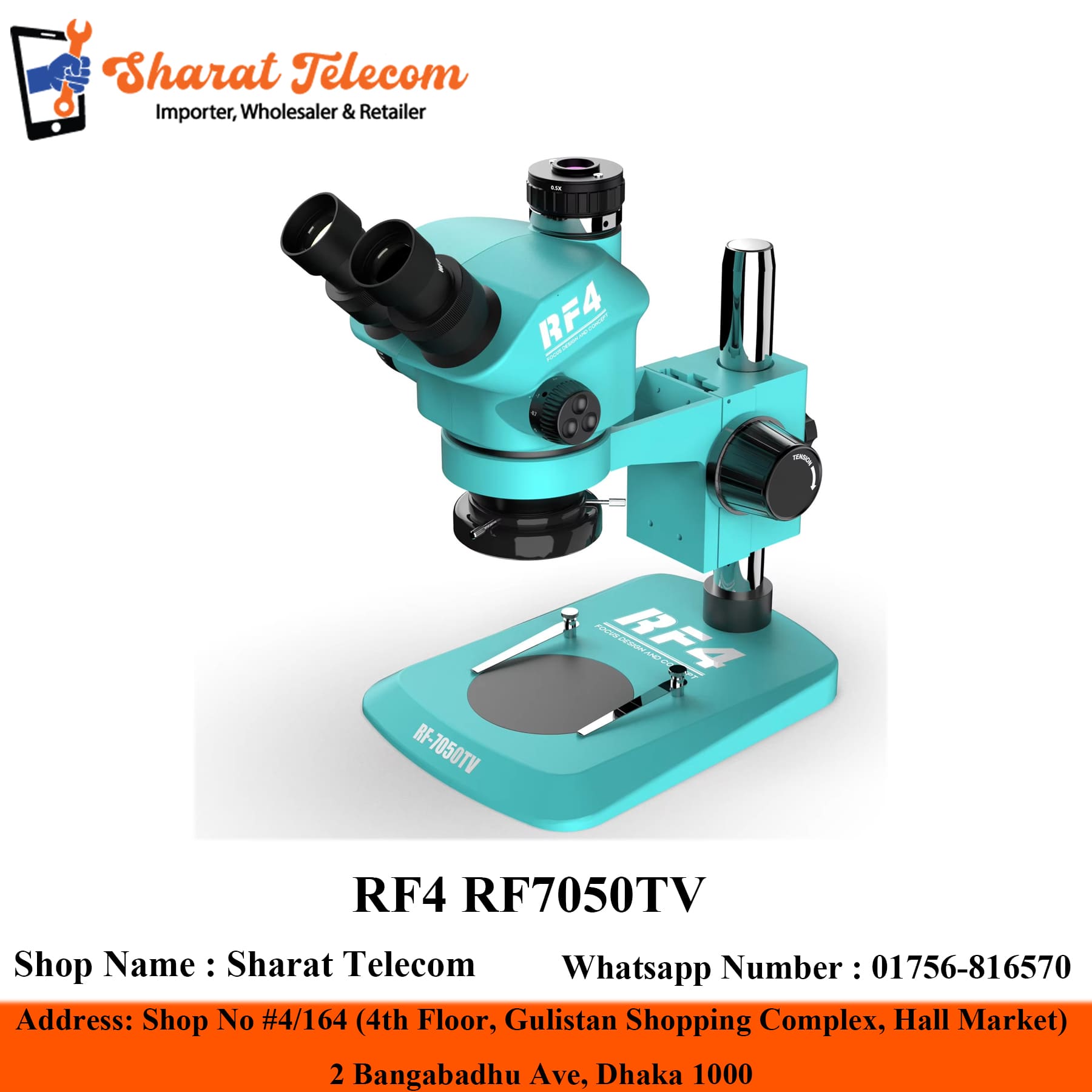 RF4 RF7050TV 7-50X Mobile Phone Repair Trinocular HD Microscope 2k Camera